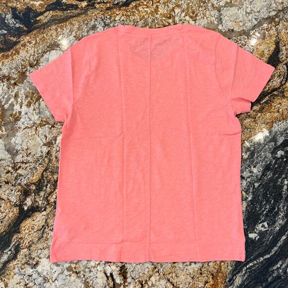 NWT J. Crew Neon Capri Pink/Peach Girlfriend Crewneck Tee - SIZE L - Picture 5 of 10